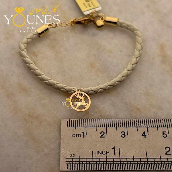 دستبند چرم گوزن طلا